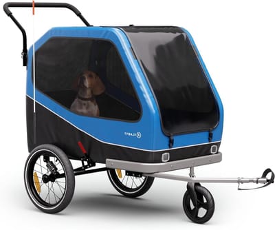 Hondenfietskar - Huisdieraanhanger Transportbox - Wandelen Reizen - Robuust Stalen Frame - 324 Liter - Blauw