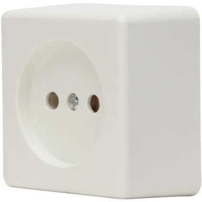 Baseline Opbouwstopcontact Ongeaard 1-polig Wit Ip20