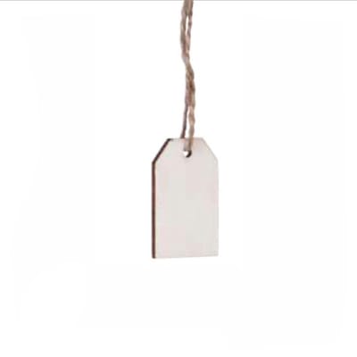 Houten labels - 40x25mm - Houten Kaartjes - 24 stuks - Met Touwtje - Geschikt Voor Graveren