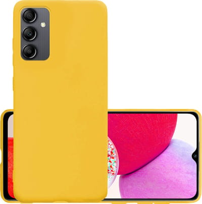Hoesje - Geschikt voor Samsung Galaxy A14 - Sterk & Shockproof - Hoes Cover - Siliconen Case - Geel