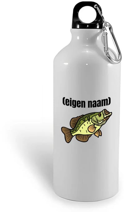 Hacebo® - vis met eigen naam waterfles - Vis - vissen liefhebbers - iemand die houdt van vissen - verjaardag - cadeau - kado - water fles - 400ML