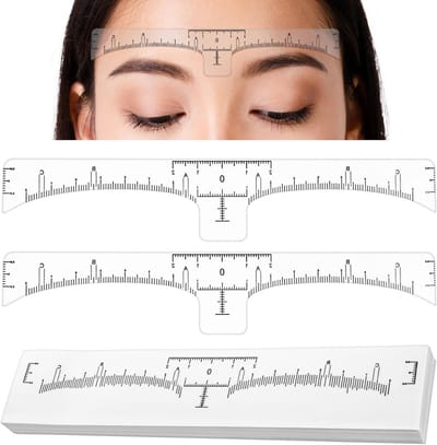 120 Stuks Eyebrow Ruler en Stencils voor Perfecte Wenkbrauwen, Wegwerpbaar en Comfortabel, Ideaal voor Diverse Wenkbrauwvormen en Precisie Meting