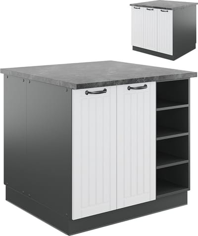 Vicco Fame-Line Keukeneiland – 90 cm zonder werkblad Landhuis wit/antraciet