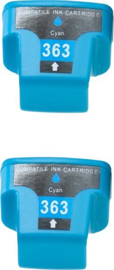 KATRIZ® huismerk inkt voor|HP C8771WA(HP363)|Cyaan |18ml - 2stuks