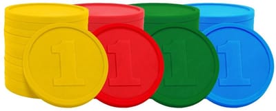 CombiCraft kleurenmix reliëfmunten getal 1 - 1000 stuks