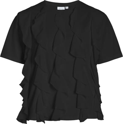 VILA - VIORDA O-NECK S/S FLOUNCE T-SHIRT - Dames - T-shirts