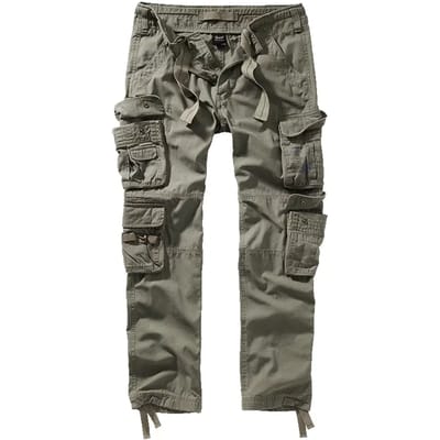Brandit Pure Vintage Trouser Slim Heren Cargobroek - olijf - S