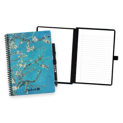 Bambook Dutch Masters uitwisbaar notitieboek - Van Gogh - Amandelbloesem - A5 - Pagina's: Blanco & Gelinieerd - Duurzaam, herbruikbaar whiteboard schrift - Met 1 gratis stift
