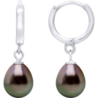 Oorbellen Creolen Echte Gecultiveerde Tahiti Parel 8-9 mm