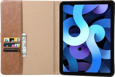 Geschikt voor iPad 11 hoes en iPad 10 hoes Leer - 11e en 10e Generatie - 10.9 Inch - 2024 en 2022 - Leren Case Cover - Luxe Lederen Tablethoes - Met Standaard - Met Pasjeshouder - Bruin