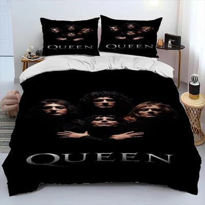 3D Print Freddie Mercury Queen-Rock-Band Beddengoed Set Dekbedovertrek Beddengoed Set Dekbedovertrek Kussensloop Dekbed King Queen Maat 150*200cm 3pcs