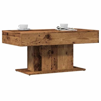 vidaXL - Salontafel - oud - houtkleurig - 96x50x45 - cm - bewerkt - hout