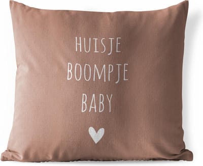 Buitenkussen Weerbestendig - Quotes - Spreuken - Huisje boompje beestje - 50x50 cm