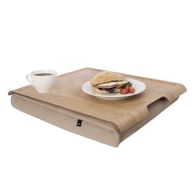 Bosign Laptray/schoottafel Nature en Camel houten bovenblad - 46 x 38 x 6,5 cm