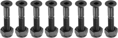 Skateboard Onderdelen Set - Schroeven Moeren - Board Reparatie - Koolstofstaal Grade 8.8 - 28mm 8 Stuks - Zwart