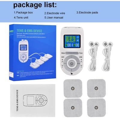 Elektrische TENS Spierstimulator EMS Acupunctuur Gezicht Lichaam Masseur Digitaal Herald Massageapparaat Elektrostimulator wit