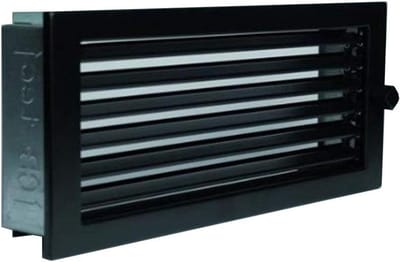 Warmelucht Ventilatie - Ventilatierooster - Kachel Installatie - Gegalvaniseerd Plaatstaal - 45x6x15 cm - Zwart
