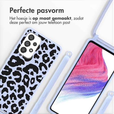 imoshion Hoesje - Geschikt voor Samsung Galaxy A53 - Siliconen design hoesje met koord - Animal Lila