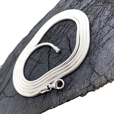 925 Massief Zilveren slang - slangen - ketting - zilver - 925 - snake chain-halsketting - must-have - ibiza - bohemian style - cadeau - 2.2mm voor Heren en Dames lengte 48cm