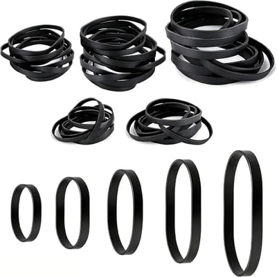 Grote Zwarte Rubber Bands - 200 Stuks Herbruikbare Elastieken voor Huishouden, Industrie en Kamperen - Beschikbaar in 5 Maten (2.5, 4, 5, 6, 7 mm)