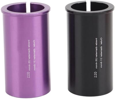Zadelpen Adapter - Conversie Huls - Fiets Zadel Verstel - CNC Gefreesd - 25.4 - 31.6 mm - Zilver