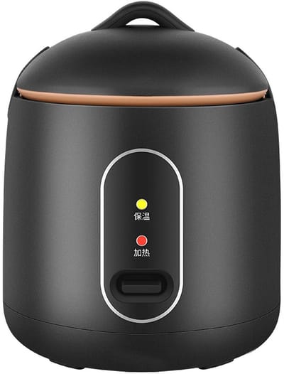 Dailygoody - Compacte Rijstkoker - Mini Rijstkoker - Efficiënt Koken - Zwart - Rijstkoker met Stoommandje - Ideaal voor Thuis - 1,2 Liter