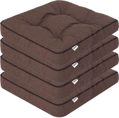 Hobbygarden Klara Tuinkussen Bruin – Set van 4 Stoelkussens – Waterafstotend, UV-bestendig en Comfortabel