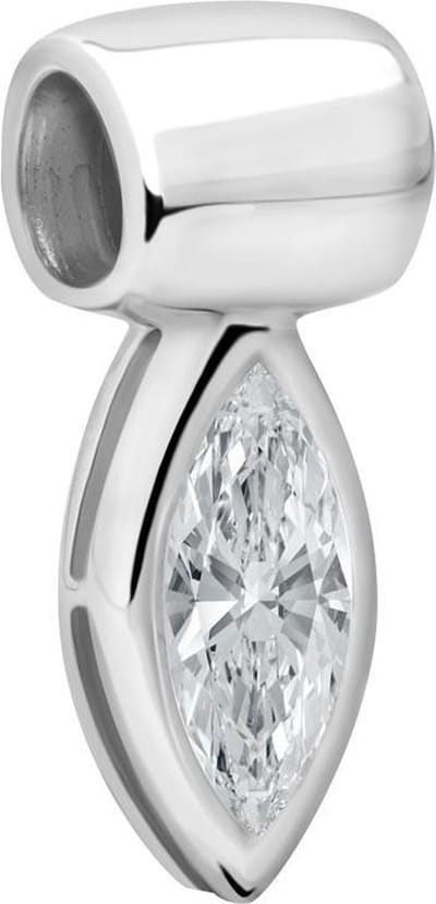 Quiges - 925 - Zilveren - Bedels -Sterling zilver - Beads - Zirkonia Blad Kraal Charm - Geschikt – voor - alle bekende merken - Armband Z139