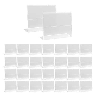 30 stuks Transparante Teken Display Houder, Clear L Vorm Prijskaartje Houder, Transparant Prijskaarthouder, Prijs Kaartlabel Label Stand, voor Kantoor, Supermarkt, Hotel (6 x 2.5 x 4.3cm)