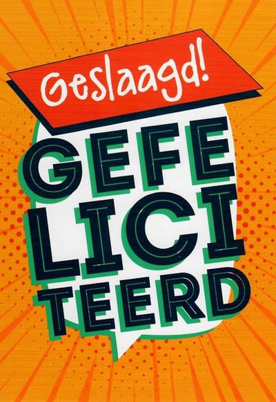 Geslaagd! Van harte gefeliciteerd! Een bijzondere kaart met een afbeelding van dikgedrukte letters op een gele achtergrond. Een leuke kaart om zo te geven of om bij een cadeau te voegen. Een dubbele wenskaart inclusief envelop en in folie verpakt.