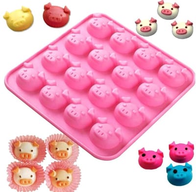 Actie4you® - Varkentjes vorm - chocolade - zeep of krijt - Varken Roze - Varken hoofd - Mal - Siliconen