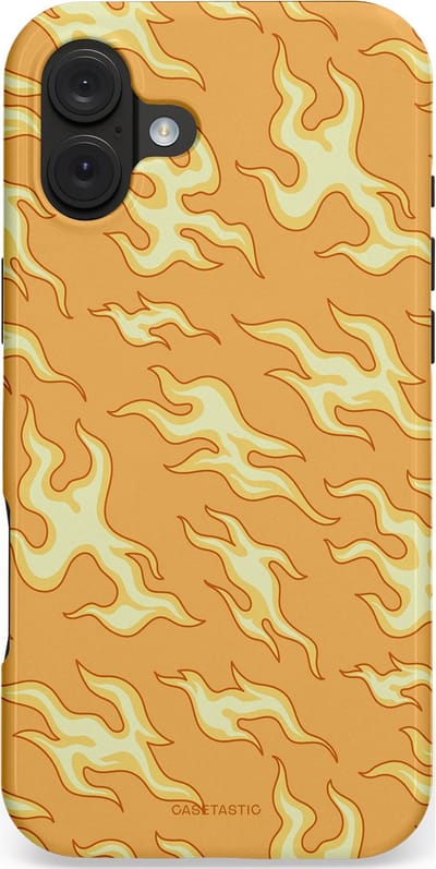 Casetastic hoesje geschikt voor Apple iPhone 16 Plus - MagSafe - Dubbellaagse bescherming - Vlammen van passie - Fashion Case - Goud Beige
