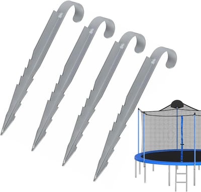 Grondpennen Trampoline - Tuin Ankers - Stabiele Bevestiging - Verzinkt Staal - 4 Stuks - Metaal
