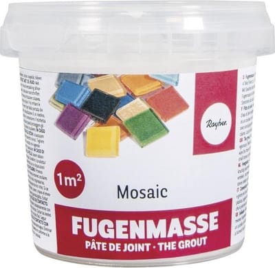 Rayher Mozaiek steentjes voegmiddel - kleur wit - 500 gram - mozaieken - 1 m2 - hobby - knutselen