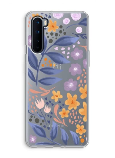 Case Company® - Hoesje geschikt voor OnePlus Nord hoesje - Flowers with blue leaves - Soft Cover Telefoonhoesje - Bescherming aan alle Kanten en Schermrand