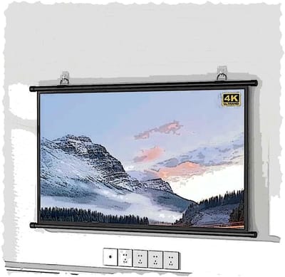 Mobiel Projectiescherm - Handmatig Neerklapbaar - Thuisbioscoop - Kreukvrij Oprolbaar - 30 Inch 4:3