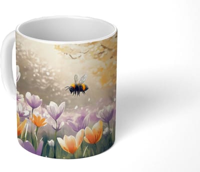 Mok - Koffiemok - Viooltjes - bij - Zonlicht - Mokken - 350 ML - Beker - Koffiemokken - Theemok
