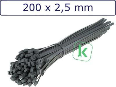 PRO-TIE® - Tyraps, kabelbinders 200 x 2,5 mm Zilver (Zak 100 stuks) (tiewrap/tyrap/tie-wrap/bundelbandje/colsonbandje/)