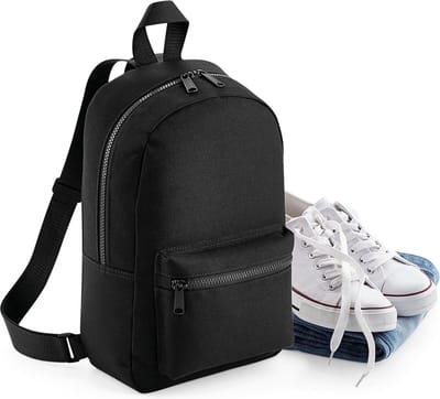 Klein rugzakje met voorvak en rits - zwart - 7 liter - Rugtasjes - kinderen - polyester - 23 x 35 x 12 cm