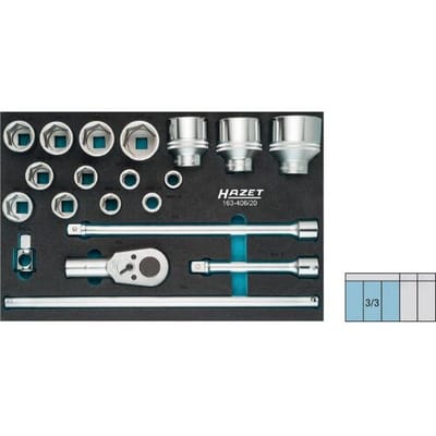 Hazet 163-406/20 163-406/20 Dopsleutelset Metrisch 3/4 (20 mm) 20-delig