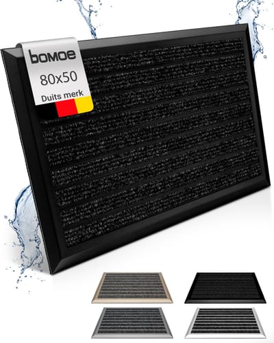 bomoe AluGant DL – Aluminium Deurmat 50x80 cm Antraciet – Vloermat Antislip Buiten & Binnen – Roestvrij Weerbestendig