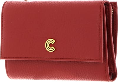 COCCINELLE Leren Portemonnee Myrine Wallet Grained Leather Acero Donkerrood