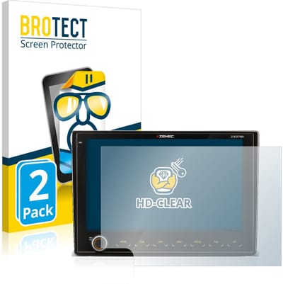 BROTECT - Screenprotector voor Fiat Ducato III 2006 - 2011 Zenec Z-E3766 9" - Folie Beschermfolie transparant 2 Stuks