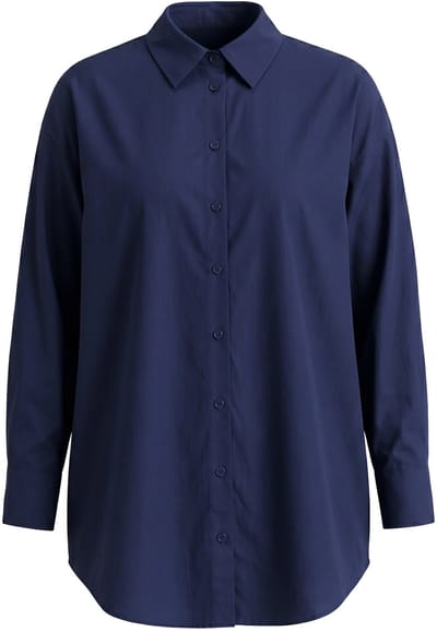 Studio Untold - Dames - Blouse oversized knoopsluiting op de achterkant - Marine - Maat 54+