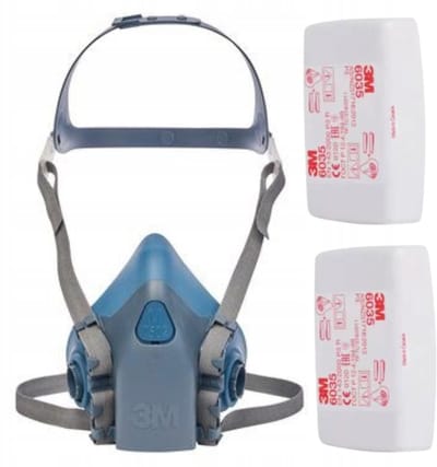 3M Herbruikbare halfgelaatsmaskers 7503 L met P3R stoffen maskers 6035