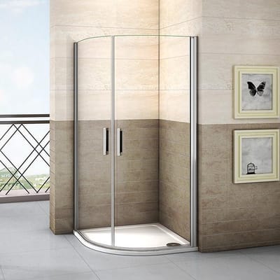 kwartronde douchecabine 80x80x195cm,draaideur douche,6mm nano veiligdheidsglas easyclean,antikalk, swingdeur cabine
