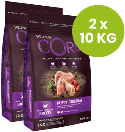 Wellness Core Grain Free Puppy Kalkoen & Kip - Hondenvoer - 2x 10 kilo = 20 kilo