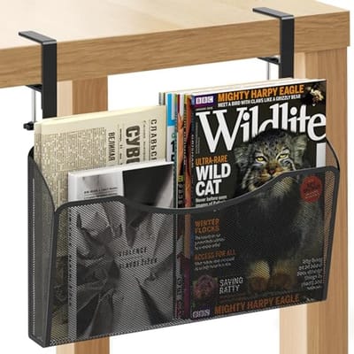 Hanging File Holder 2-in-1 Onder Bureau Organizer Opbergrek Wandmontage Voor Documenten Tijdschriften Papier