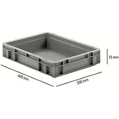Eurobox serie EF 4070 - gemaakt van PP - inhoud 6,9 L - gesloten wanden - bodemgreep - grijs