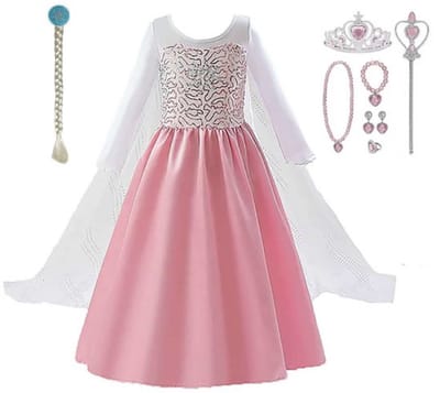 Frozen Elsa - Het Betere Merk prinsessenjurk meisje - prinsessen verkleedkleding - maat 146/152 - inclusief prinsessen accessoireset - tiara - toverstaf - juwelen - Elsa vlecht